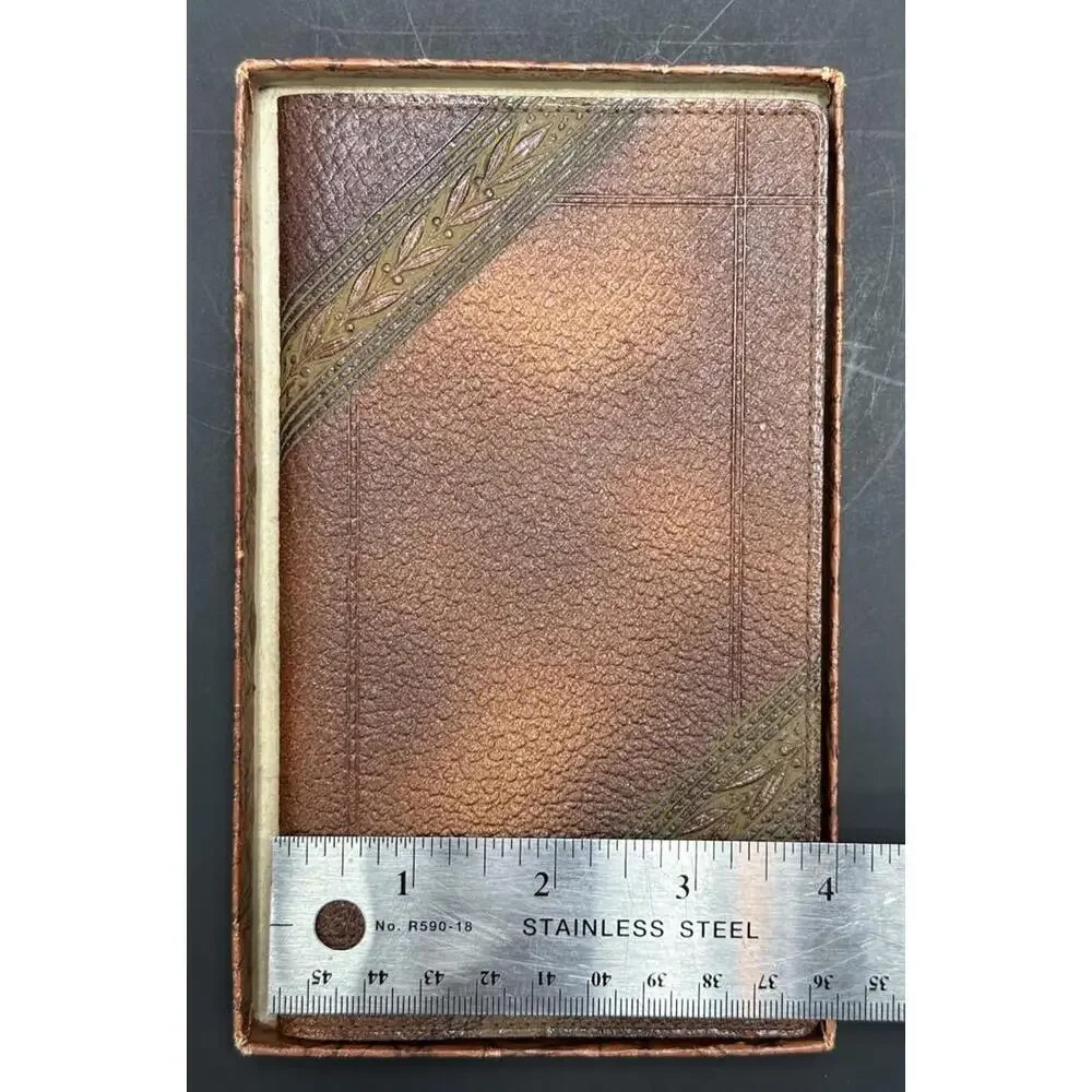 Vintage 1946 Mission Leather Wallet Day Planner By‎ Brown & Bigelow Art Cement